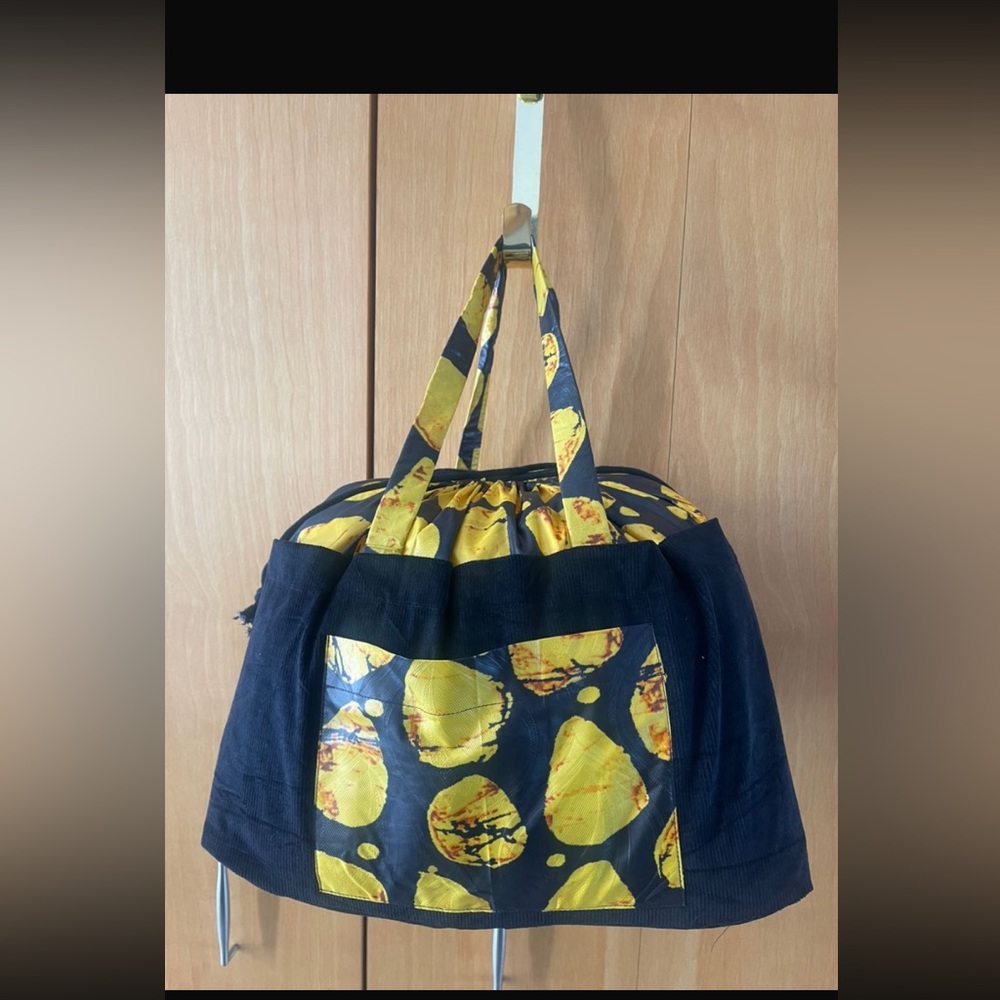 Stylish Afro Infused Black And Yellow Tote Bag